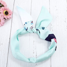 Load image into Gallery viewer, Haimeikang Cute Girl Cross Knot DIY Hair Bands Printing Chiffon Flower Women Turban Headbands Rabbit Ear Hairband Headwear